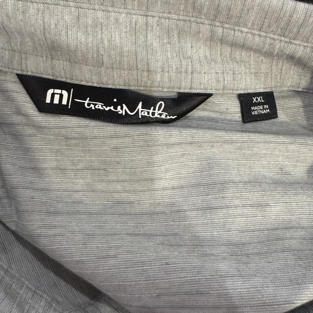 TravisMathew UFP Industrial Cotton Polo Shirt Mens XXL Gray Heather Golf - Picture 3 of 10